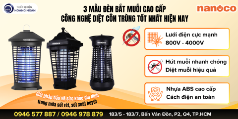 3 Mẫu Đèn Bắt Muỗi Nanoco Mạnh Mẽ - An Toàn - Giá Tốt Đáng Mua Nhất 2025