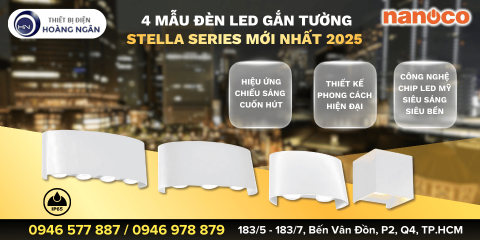 4 mẫu đèn gắn tường trang trí Nanoco mới nhất 2025, đáng tham khảo