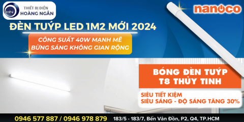 Bóng Đèn Tuýp LED 1m2 Thủy Tinh T8 - Công Suất Lớn - Mới Nhất từ thương hiệu Nanoco