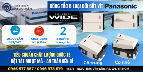 Hạt Công Tắc Panasonic WEV502107SW và WEV502127SW – Công tắc B loại đôi, cỡ trung & cỡ nhỏ, bắt vít linh hoạt