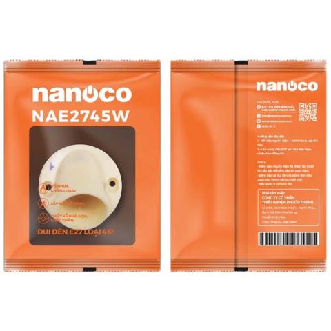 Đui đèn E27 loại nghiêng 45 độ NAE2745W Nanoco