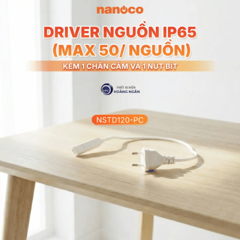 Khớp Nối Nguồn (Driver Nguồn) IP65 NSTD120-PC Dùng Cho Đèn LED Dây Ngoài Trời DOB Series Nanoco