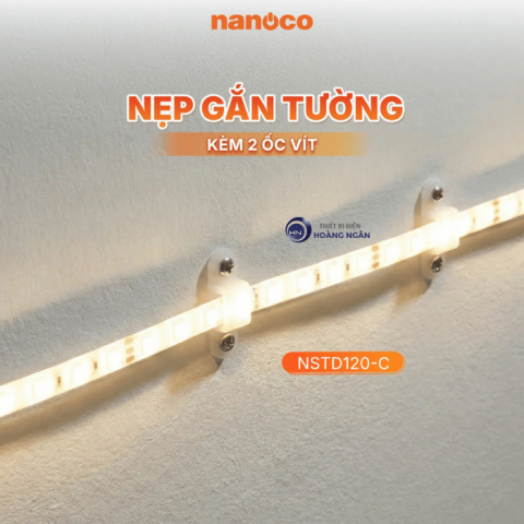 Nẹp Gắn Tường NSTD120-C Nanoco kèm 2 ốc vít