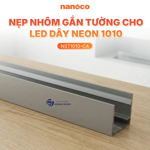 Nẹp nhôm gắn tường cho đèn LED dây Neon 1010 Nanoco (NST1010-CA)