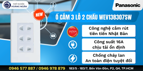 Ổ CẮM 3 LỖ 2 CHẤU PANASONIC WEV138307SW: ĐẢM BẢO KẾT NỐI GỌN GÀNG - CÔNG NGHỆ AN TOÀN - MỚI 2025