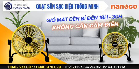 Quạt Sàn Sạc Điện Nanoco NRF1230L, NRF1640L – Đột Phá Với Công Nghệ Tích Điện Lên Đến 30 Giờ Làm Mát