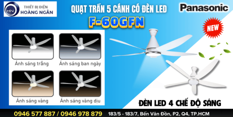 PANASONIC GIỚI THIỆU DÒNG QUẠT TRẦN 5 CÁNH CÓ ĐÈN CAO CẤP F-60GFN SẮP RA MẮT ĐẦU NĂM 2025