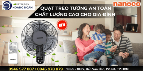 QUẠT TREO TƯỜNG ĐIỀU KHIỂN TỪ XA NANOCO NWF1219RC-GR TIỆN LỢI, GIÁ TỐT, ĐÁNG MUA NHẤT 2025