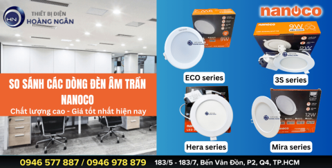 So Sánh Các Dòng Đèn Âm Trần Nanoco: Hera Series - 3S Series - Mira Series - Eco Series tốt nhất hiện nay