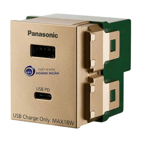 Ổ Cắm Sạc USB 2 Cổng Chuẩn A-C, Cắm Nhanh Halumie Panasonic